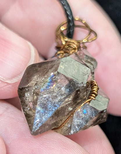 Smoky Window Quartz Wire Wrapped Pendant
