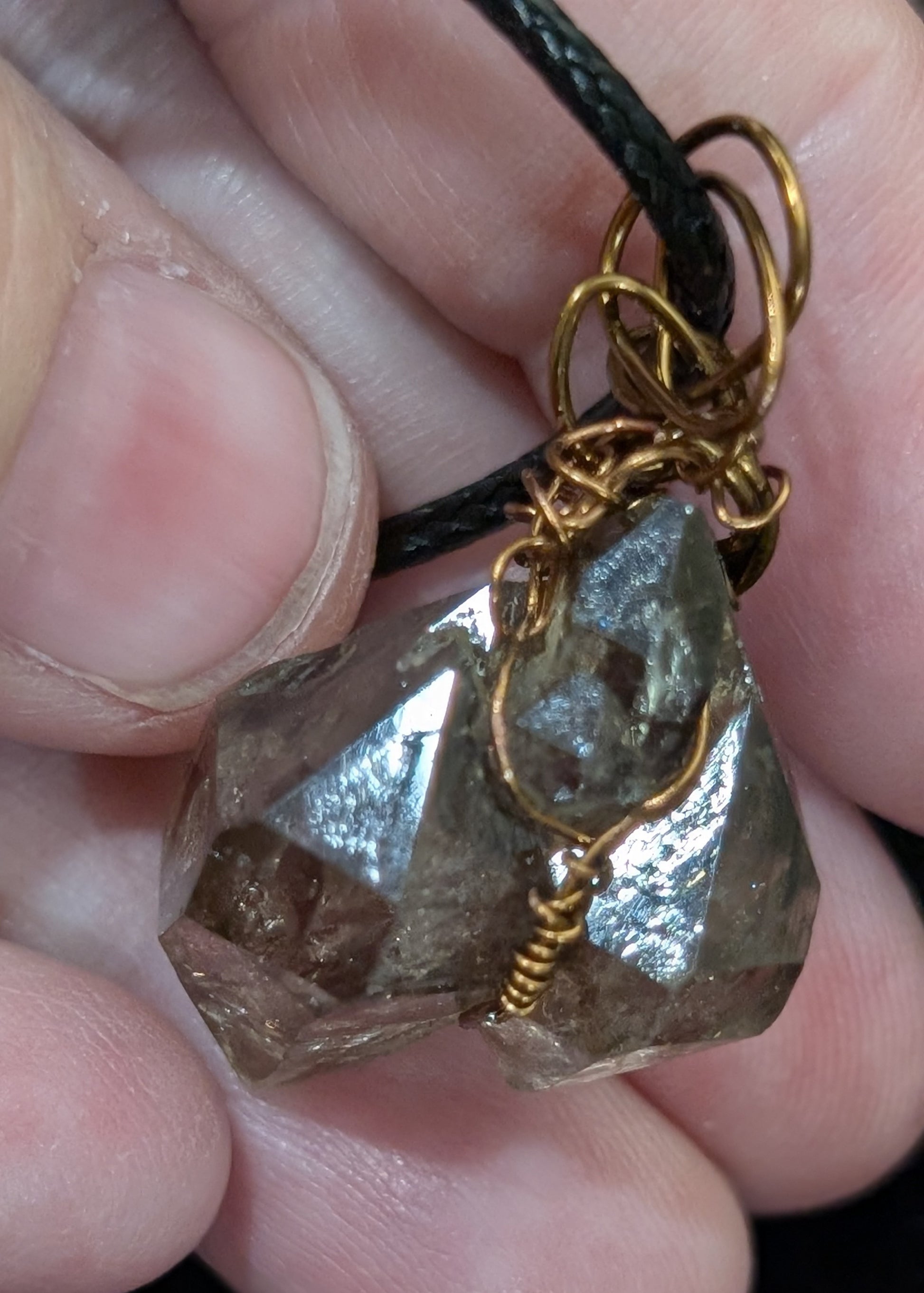 Smoky Window Quartz Wire Wrapped Pendant