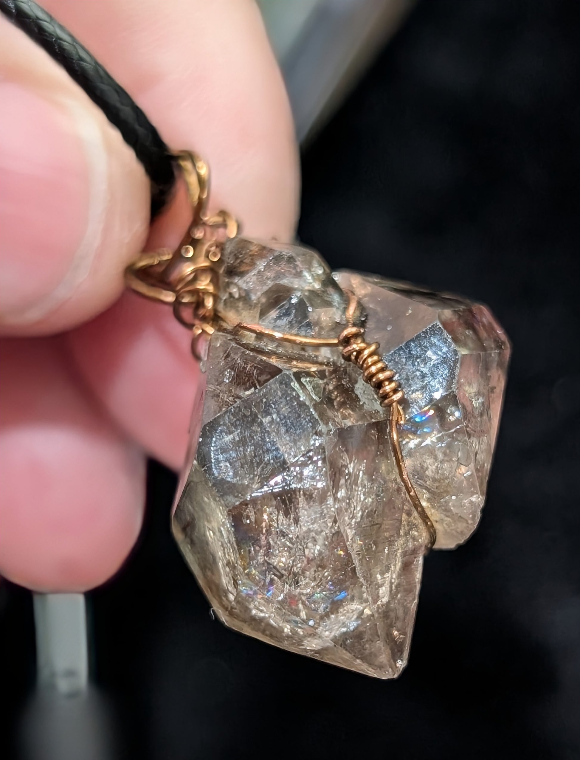 Smoky Window Quartz Wire Wrapped Pendant