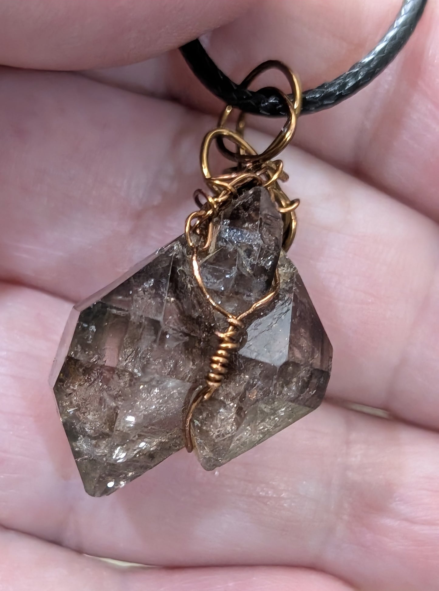 Smoky Window Quartz Wire Wrapped Pendant