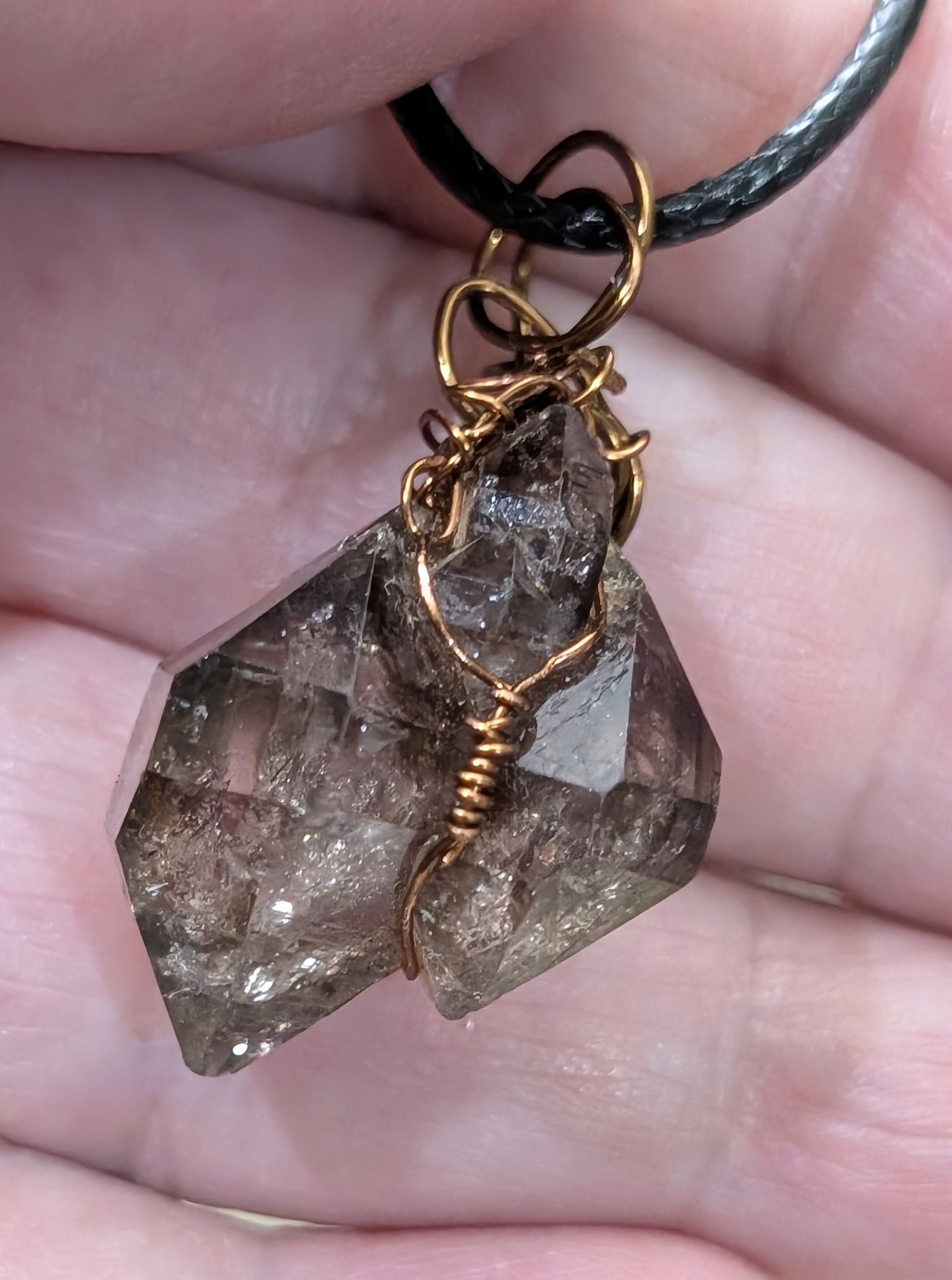 Smoky Window Quartz Wire Wrapped Pendant