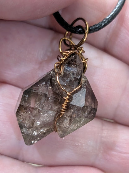 Smoky Window Quartz Wire Wrapped Pendant