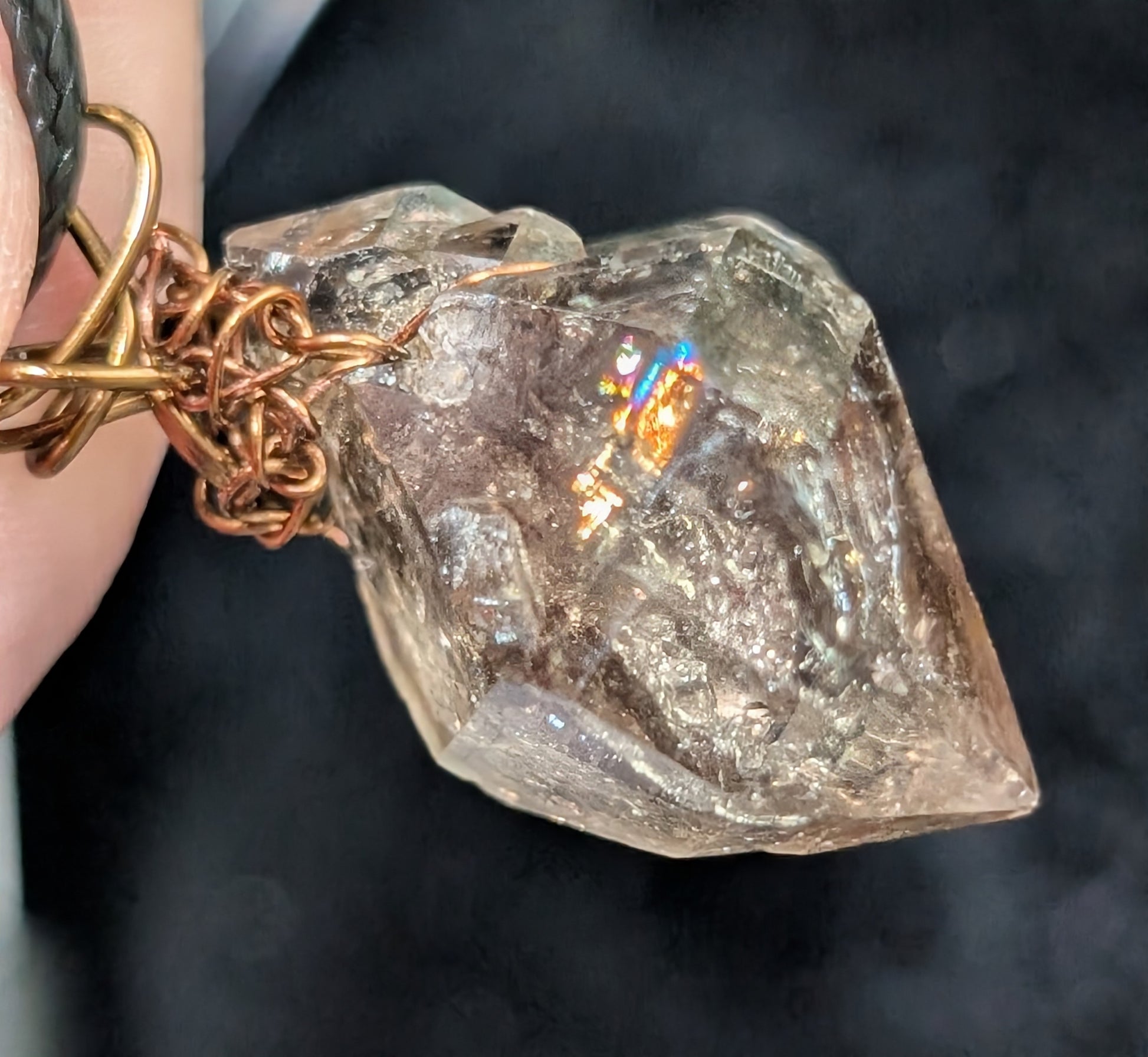 Smoky Window Quartz Wire Wrapped Pendant