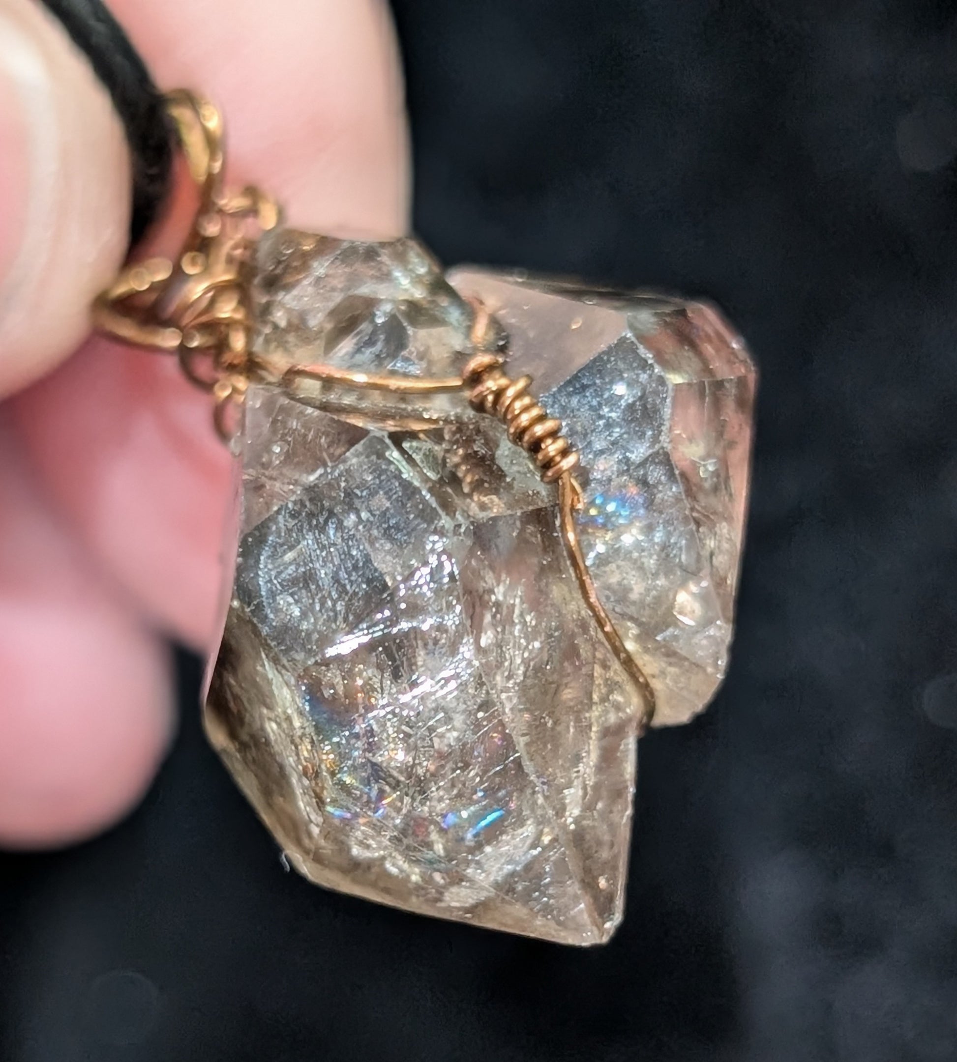 Smoky Window Quartz Wire Wrapped Pendant