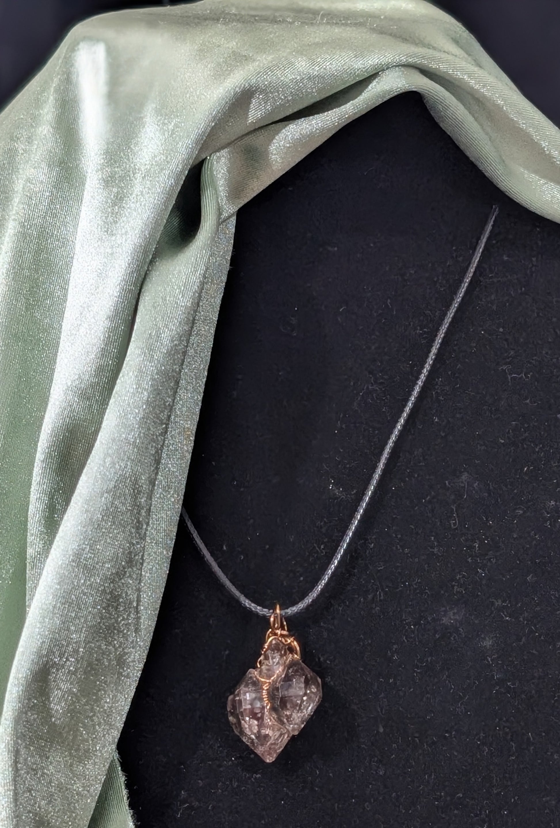 Smoky Window Quartz Wire Wrapped Pendant