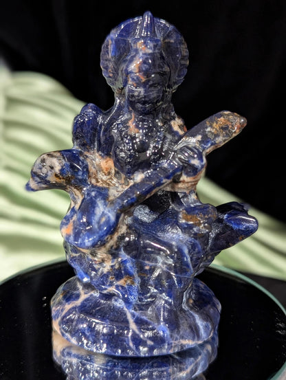 Sodalite Saraswati Figurine