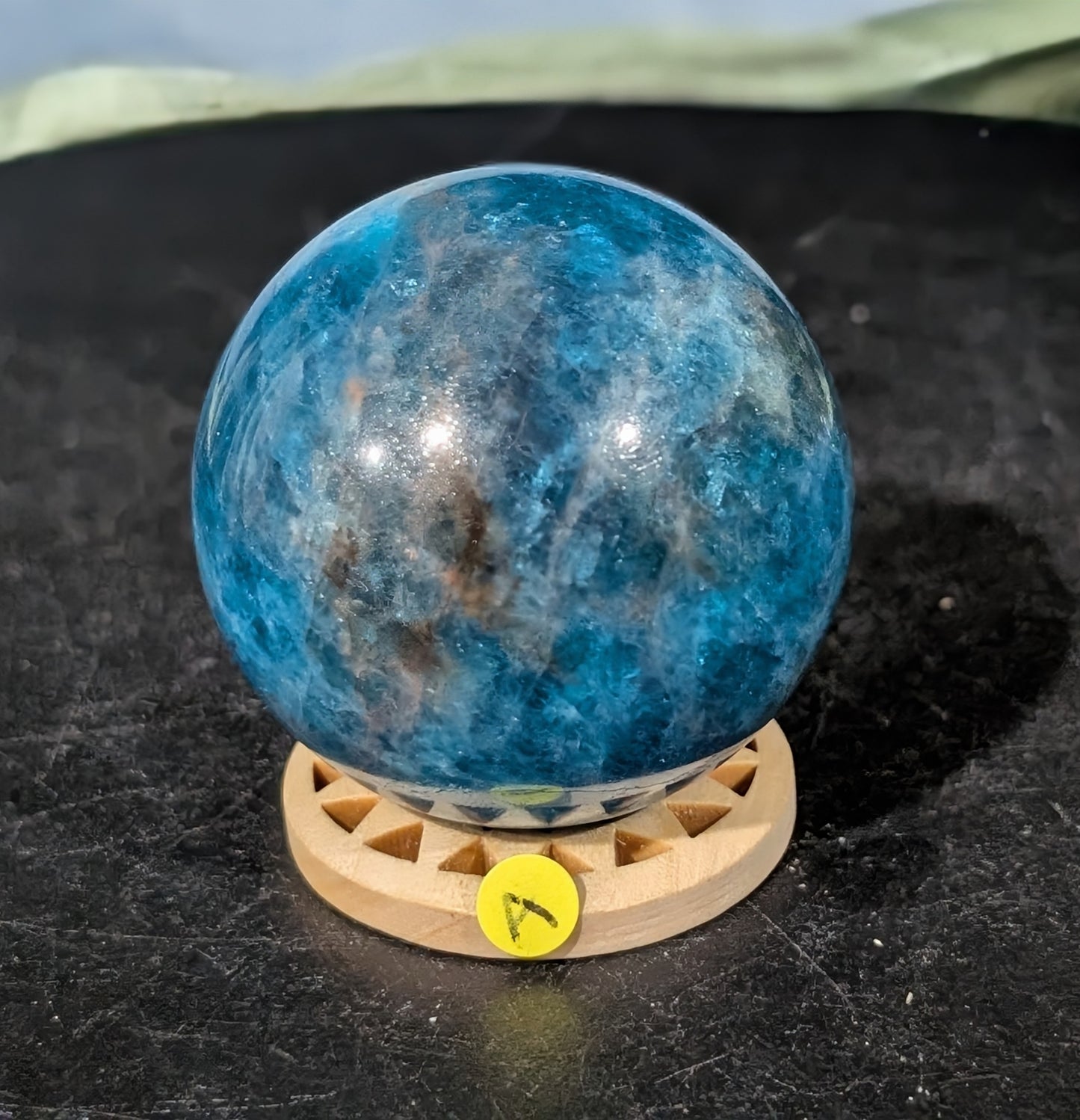 Sparkly Blue Apatite Sphere