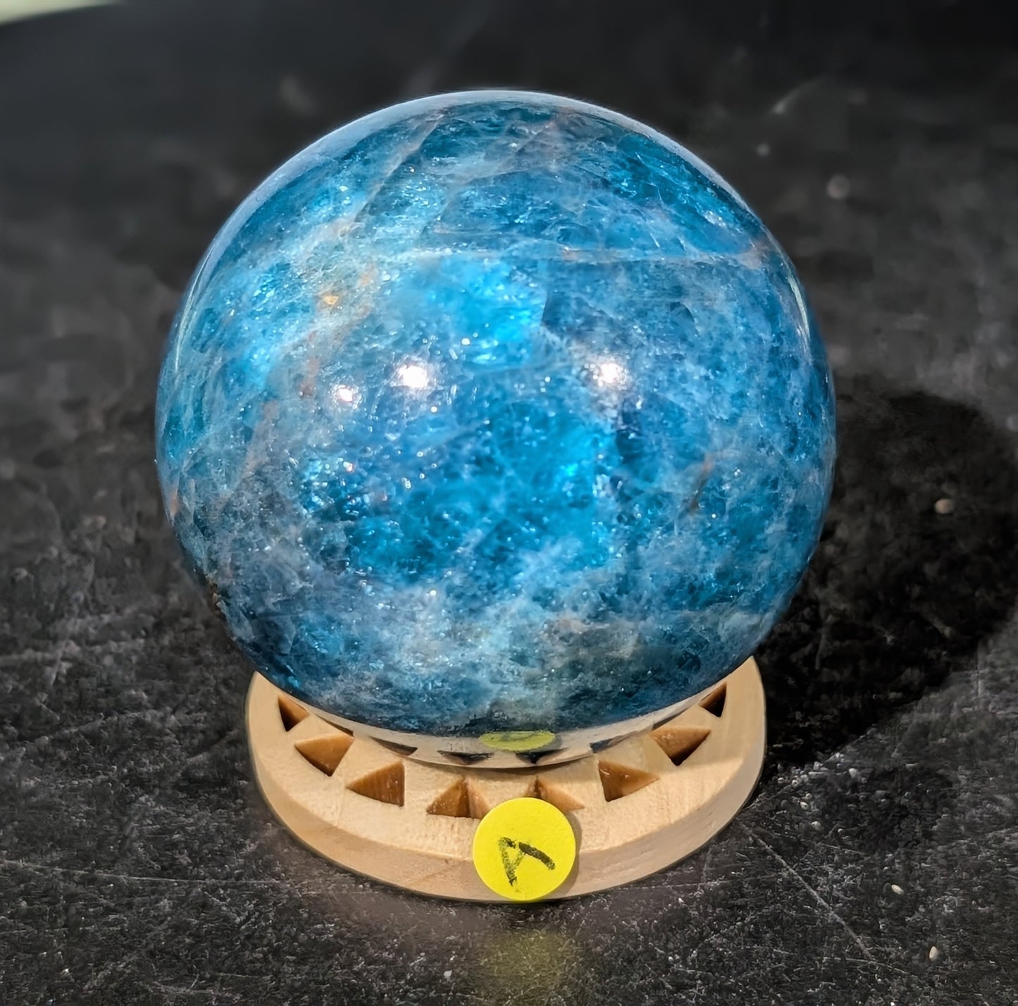 Sparkly Blue Apatite Sphere