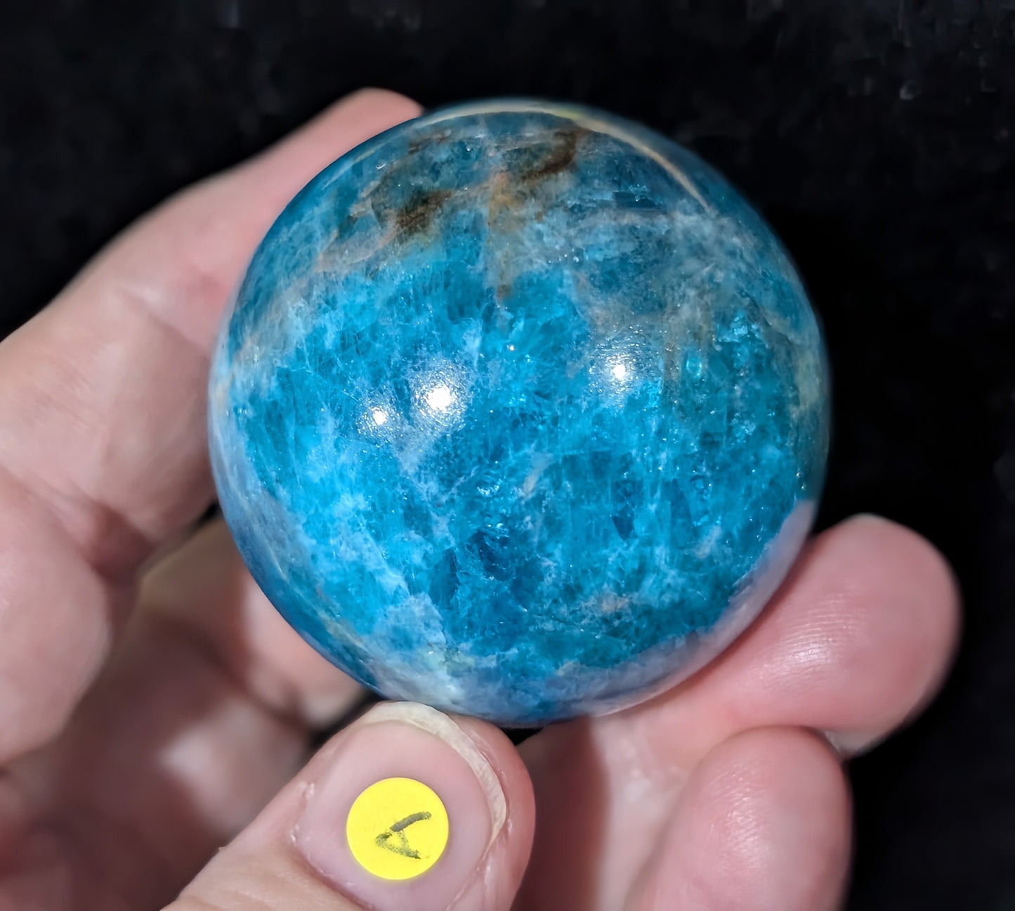 Sparkly Blue Apatite Sphere