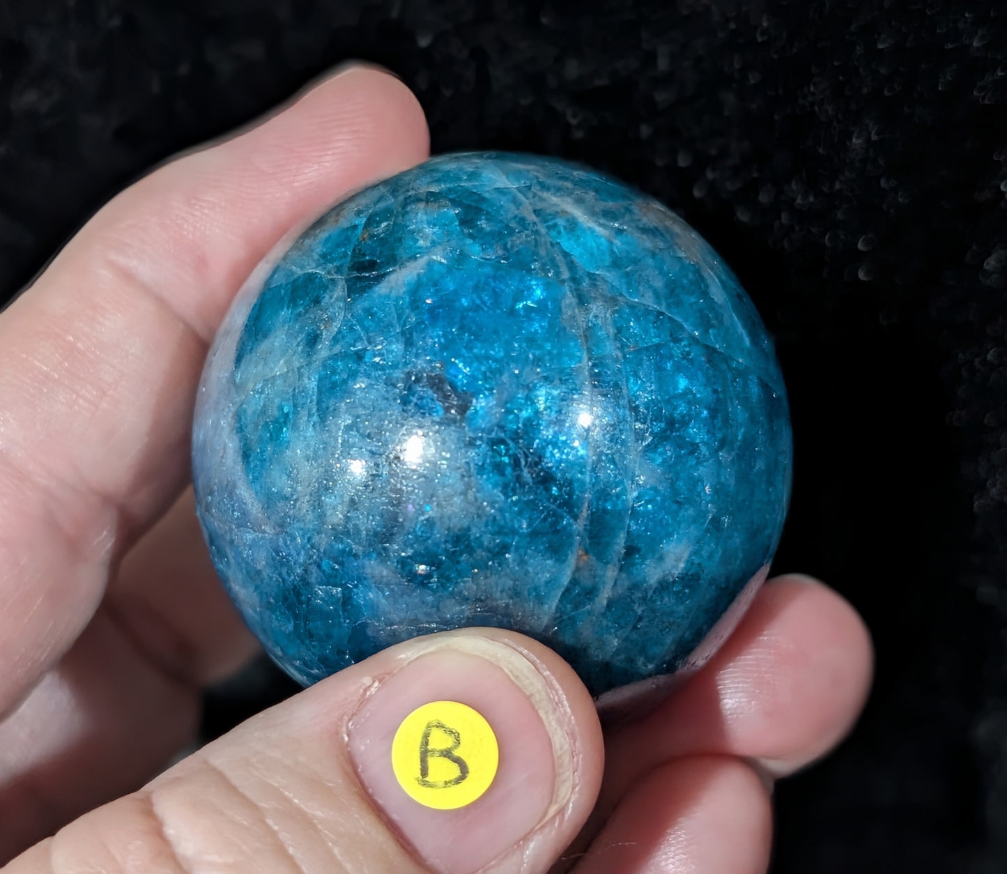 Sparkly Blue Apatite Sphere