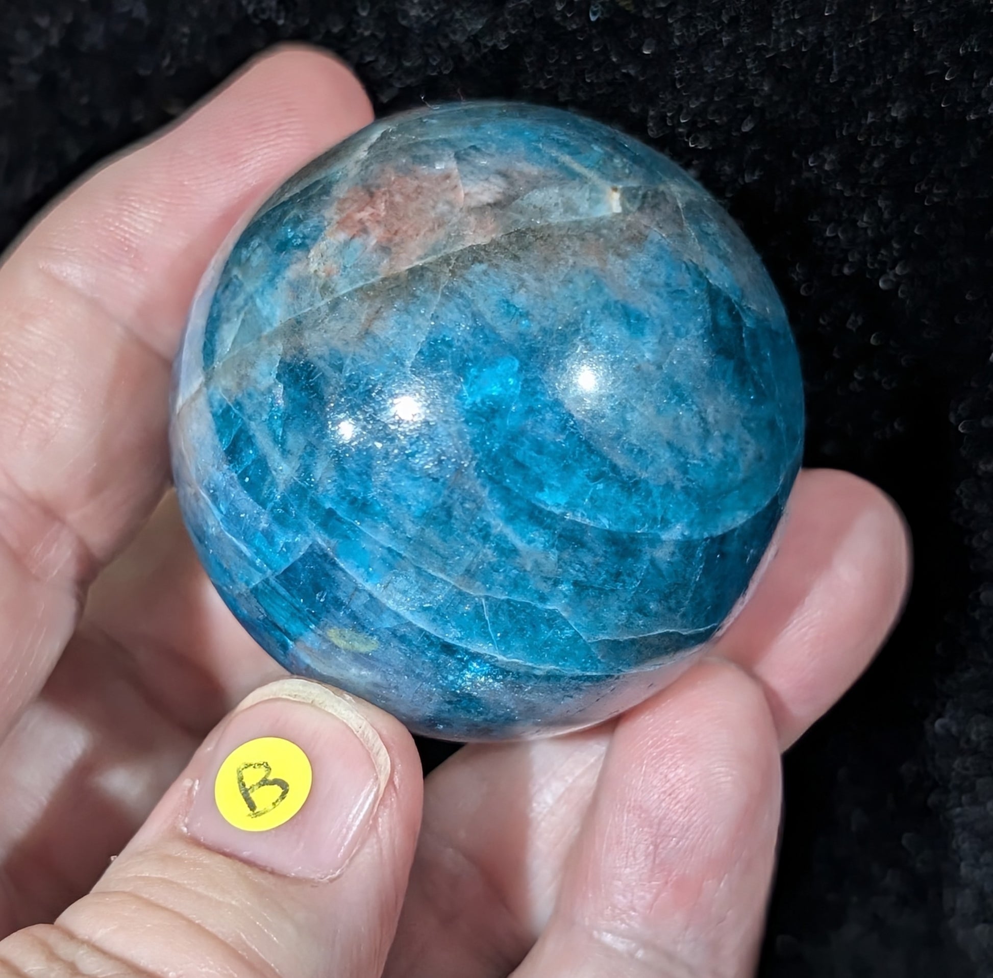 Sparkly Blue Apatite Sphere