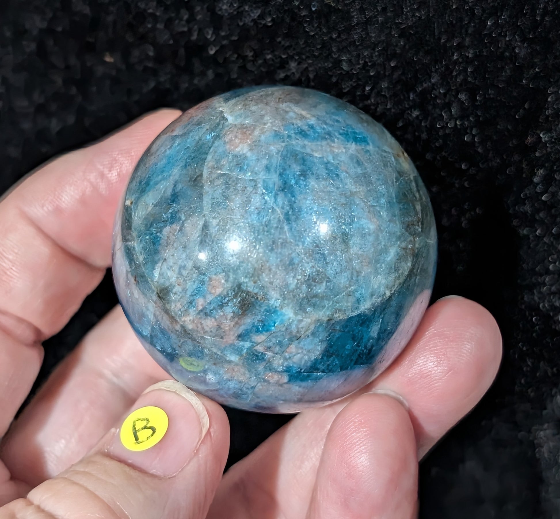 Sparkly Blue Apatite Sphere