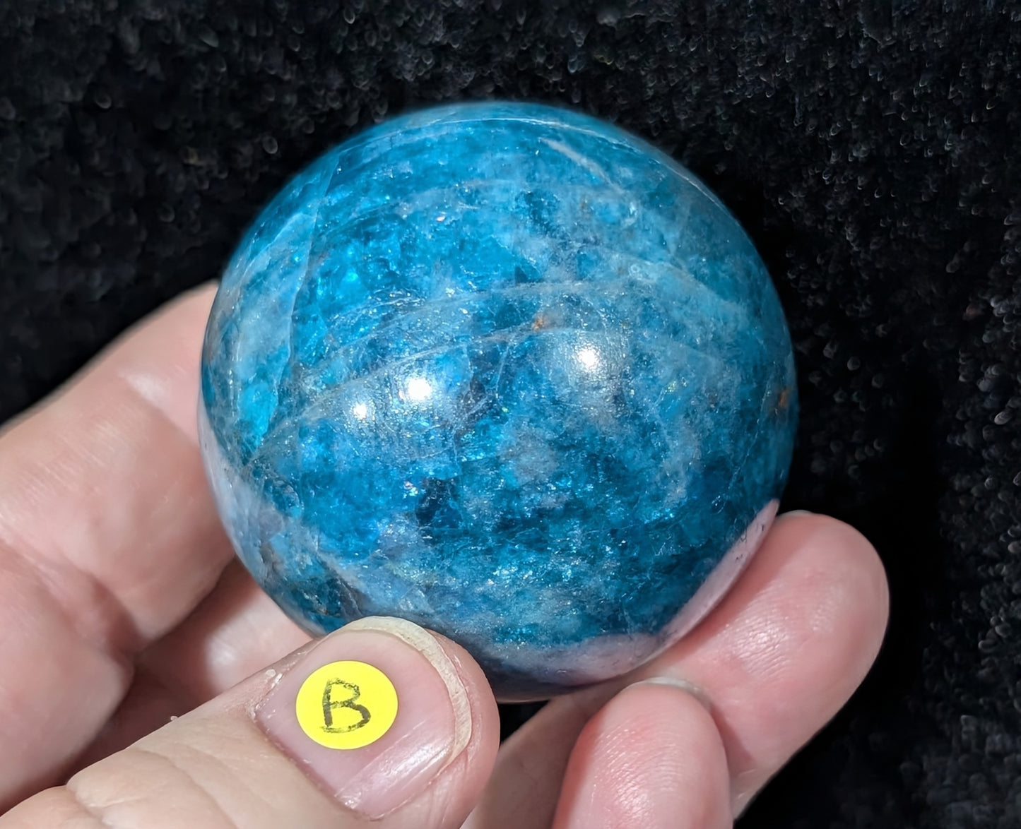 Sparkly Blue Apatite Sphere