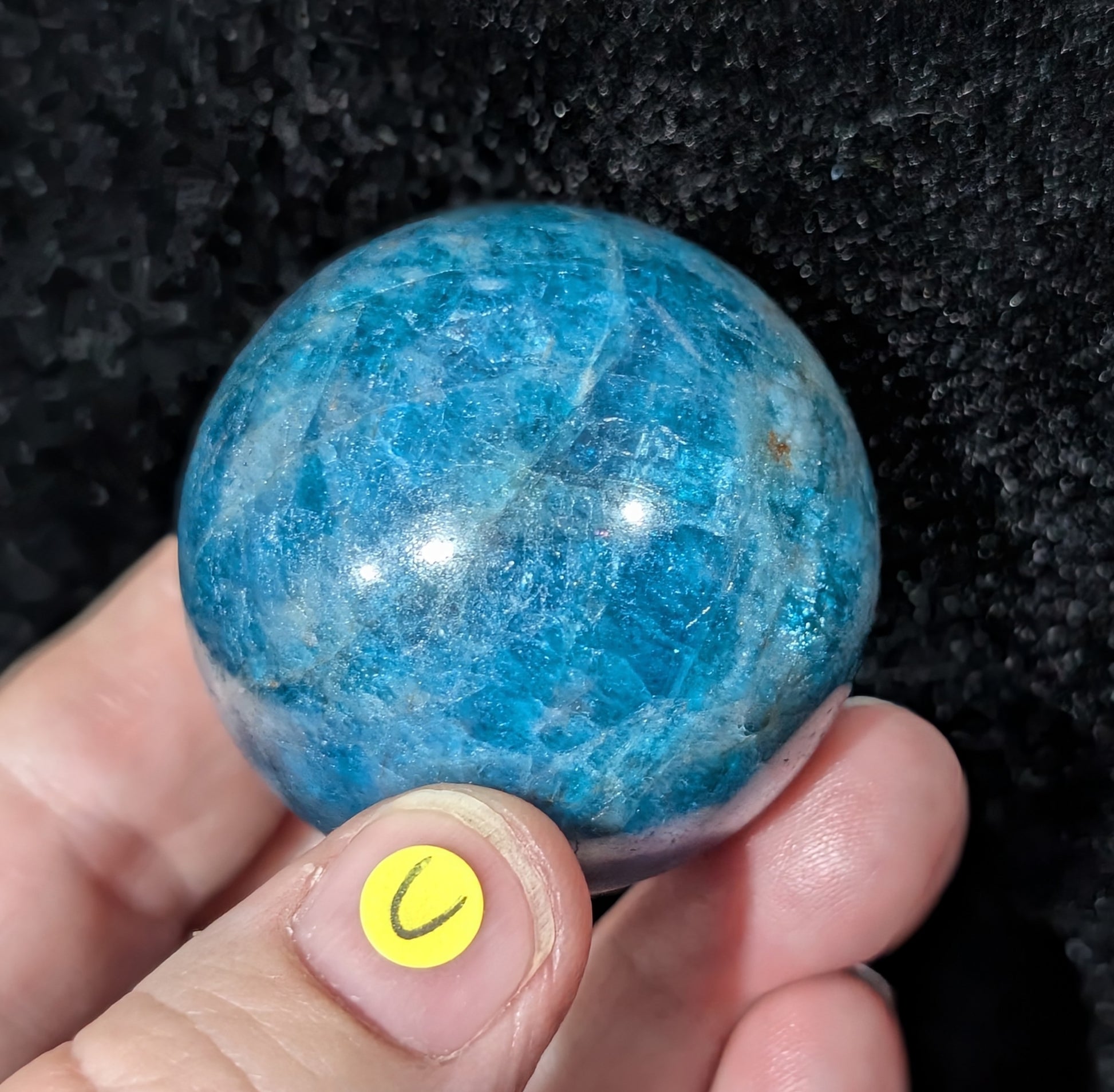 Sparkly Blue Apatite Sphere