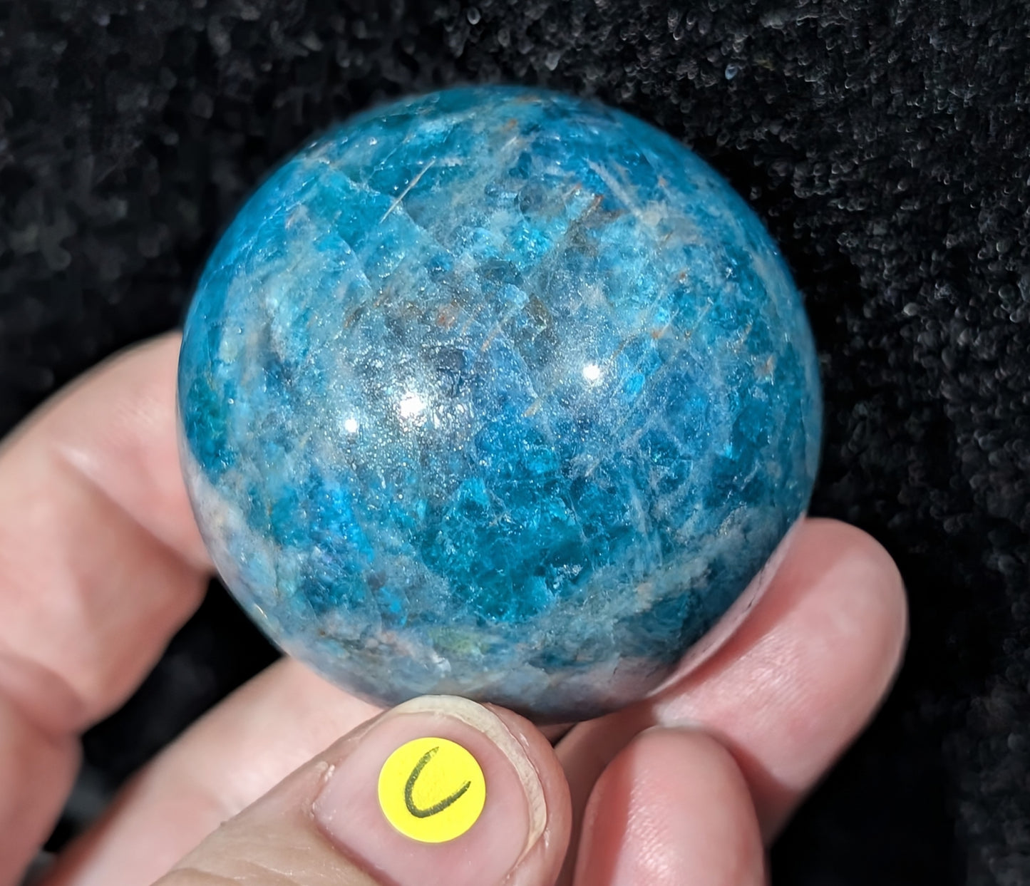 Sparkly Blue Apatite Sphere