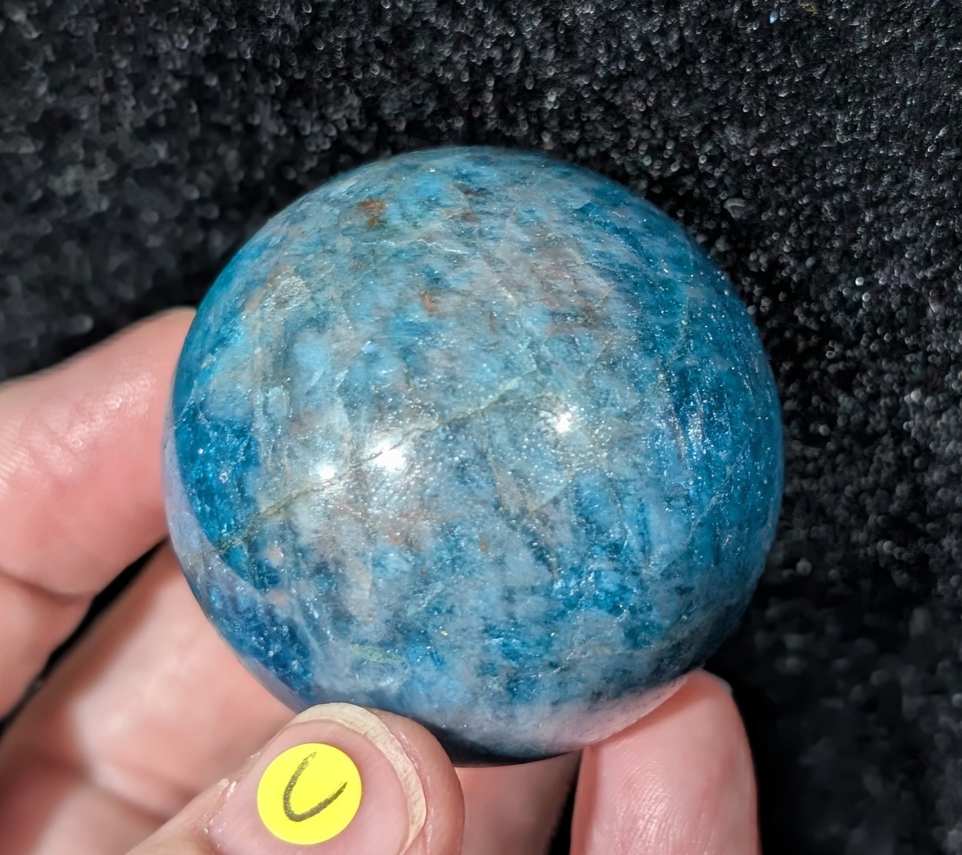 Sparkly Blue Apatite Sphere