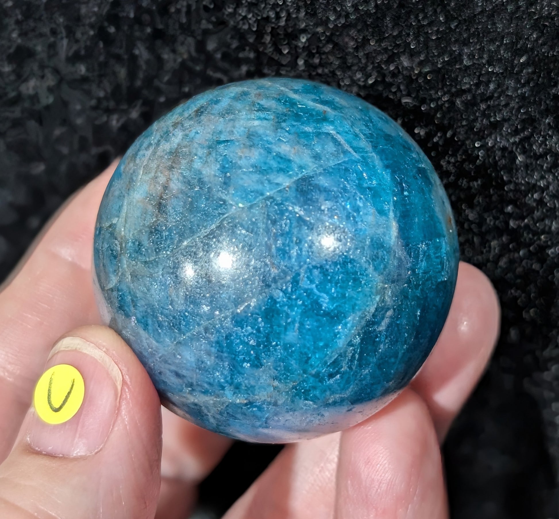 Sparkly Blue Apatite Sphere