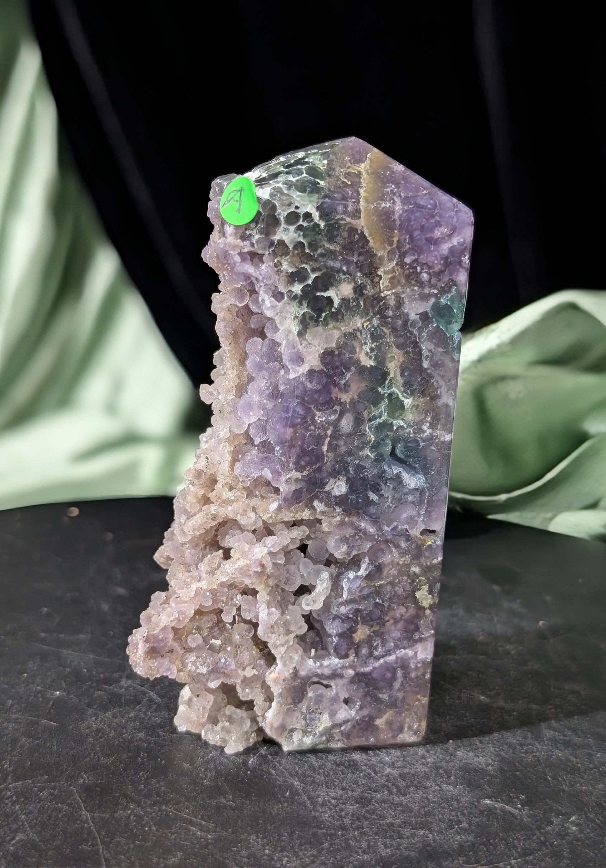 Sparkly Grape Agate Raw Edge Tower