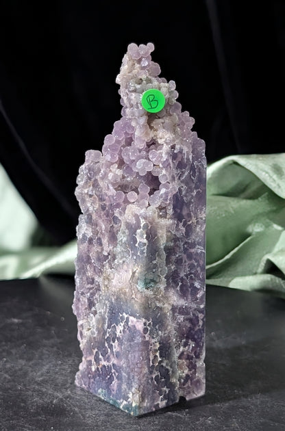 Sparkly Grape Agate Raw Edge Tower