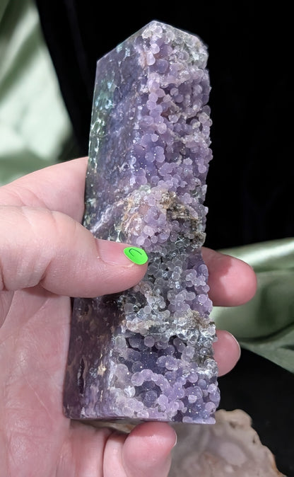 Sparkly Grape Agate Raw Edge Tower