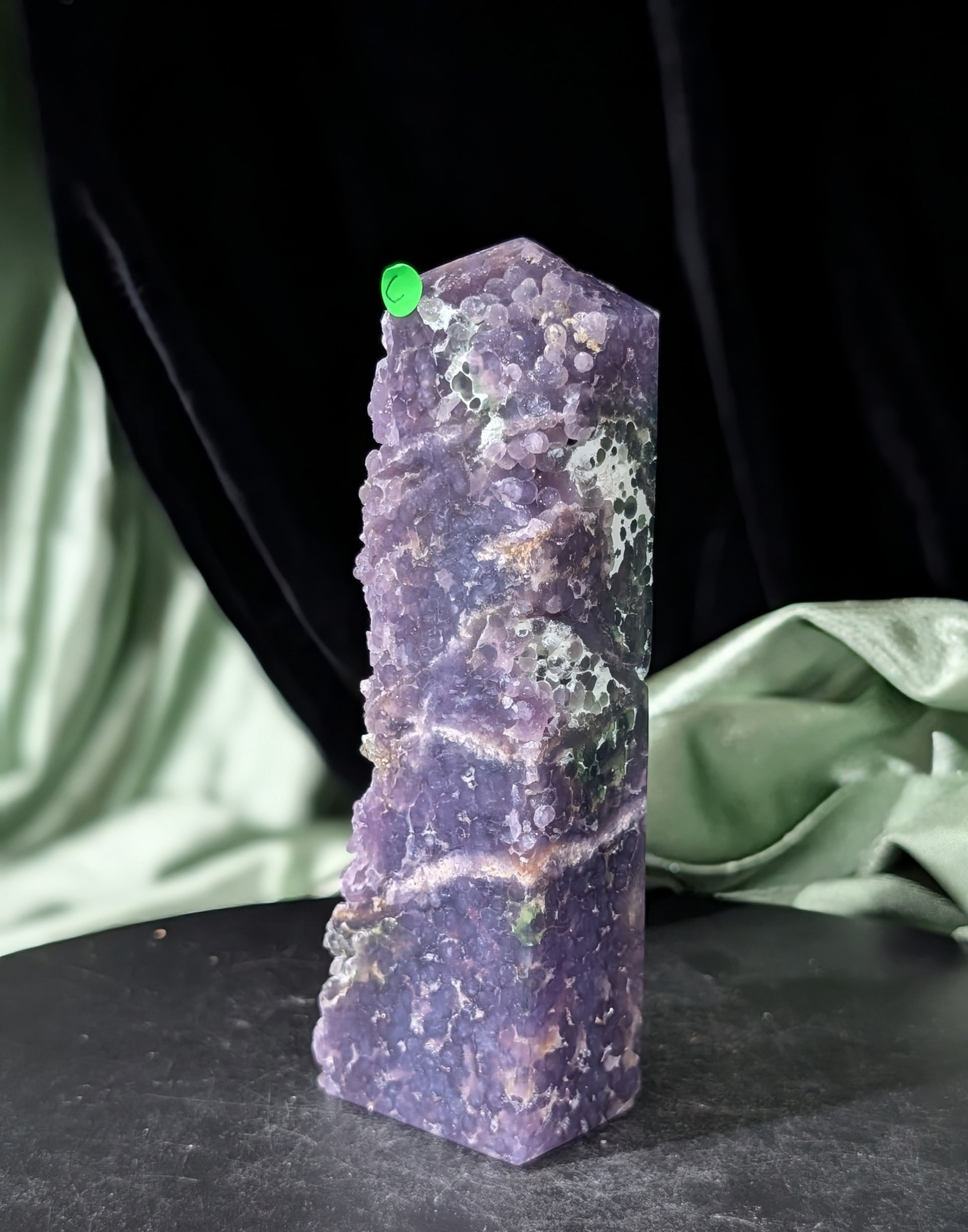 Sparkly Grape Agate Raw Edge Tower