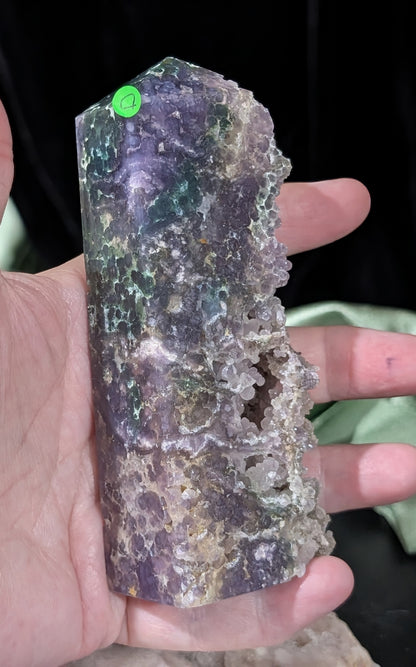 Sparkly Grape Agate Raw Edge Tower