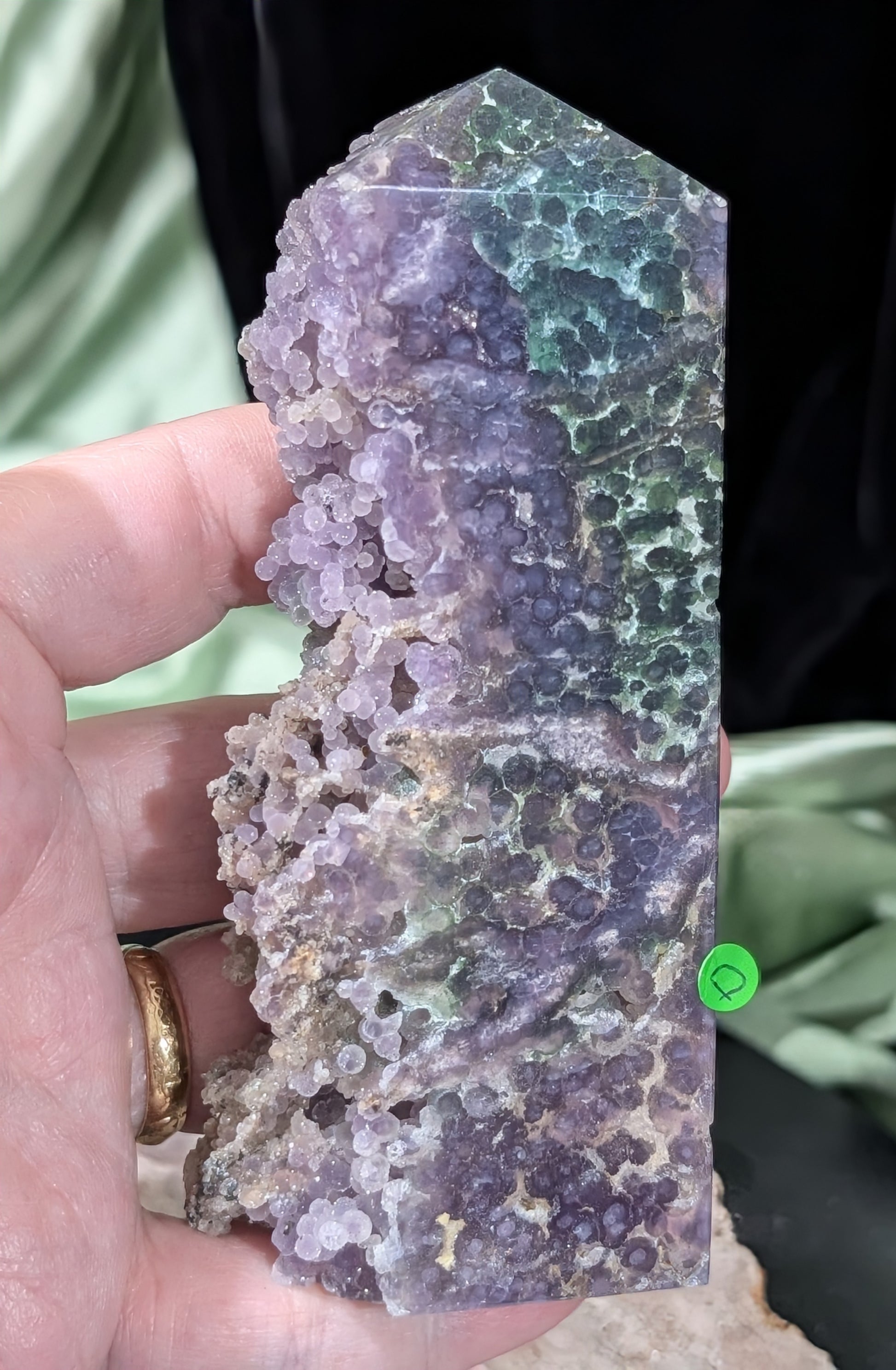 Sparkly Grape Agate Raw Edge Tower