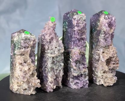 Sparkly Grape Agate Raw Edge Towers