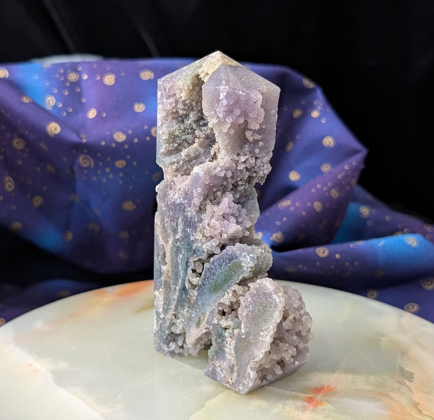 Sparkly Grape Agate Specimen Tower