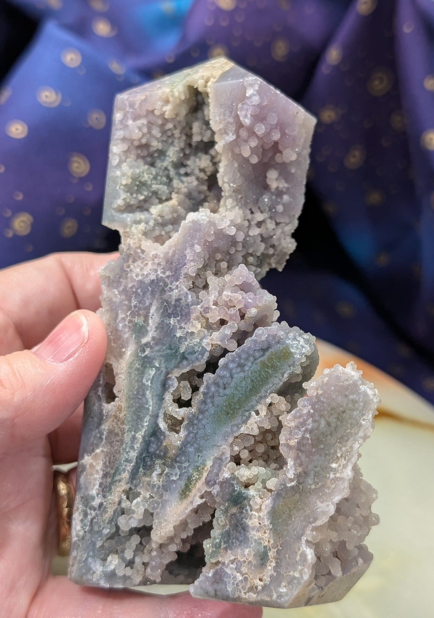 Sparkly Grape Agate Specimen Tower