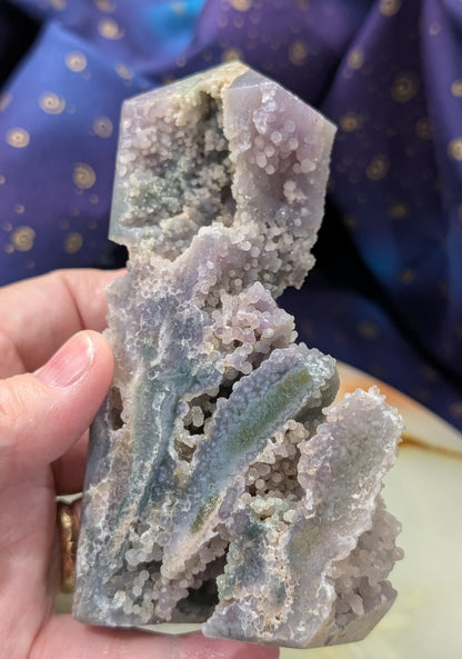 Sparkly Grape Agate Specimen Tower