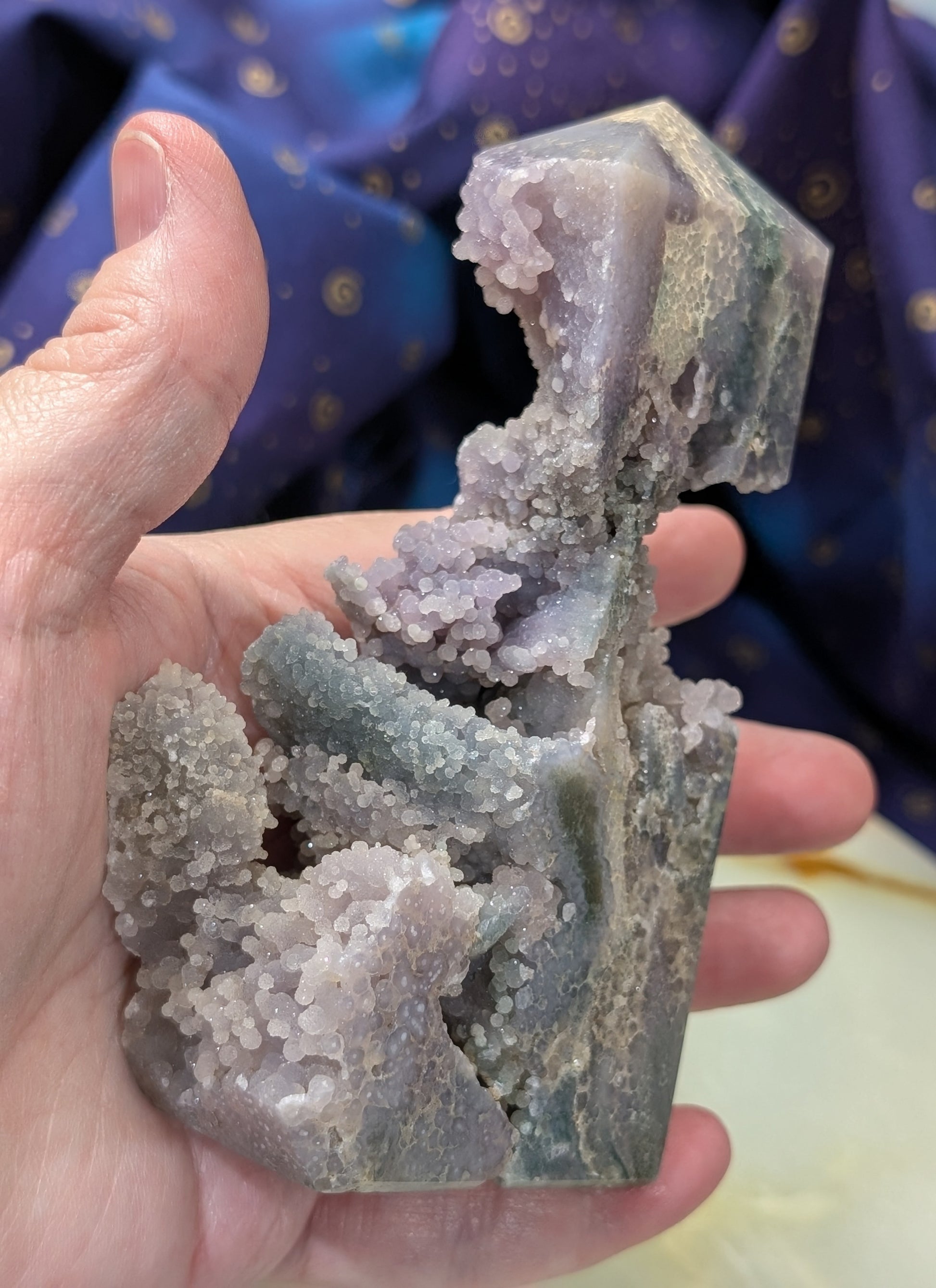 Sparkly Grape Agate Specimen Tower