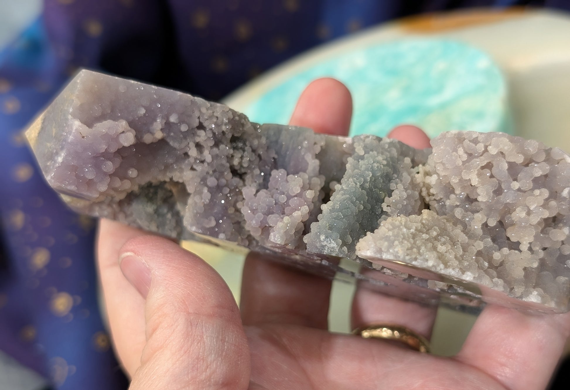 Sparkly Grape Agate Specimen Tower