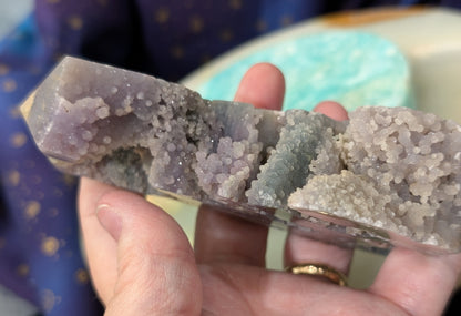 Sparkly Grape Agate Specimen Tower