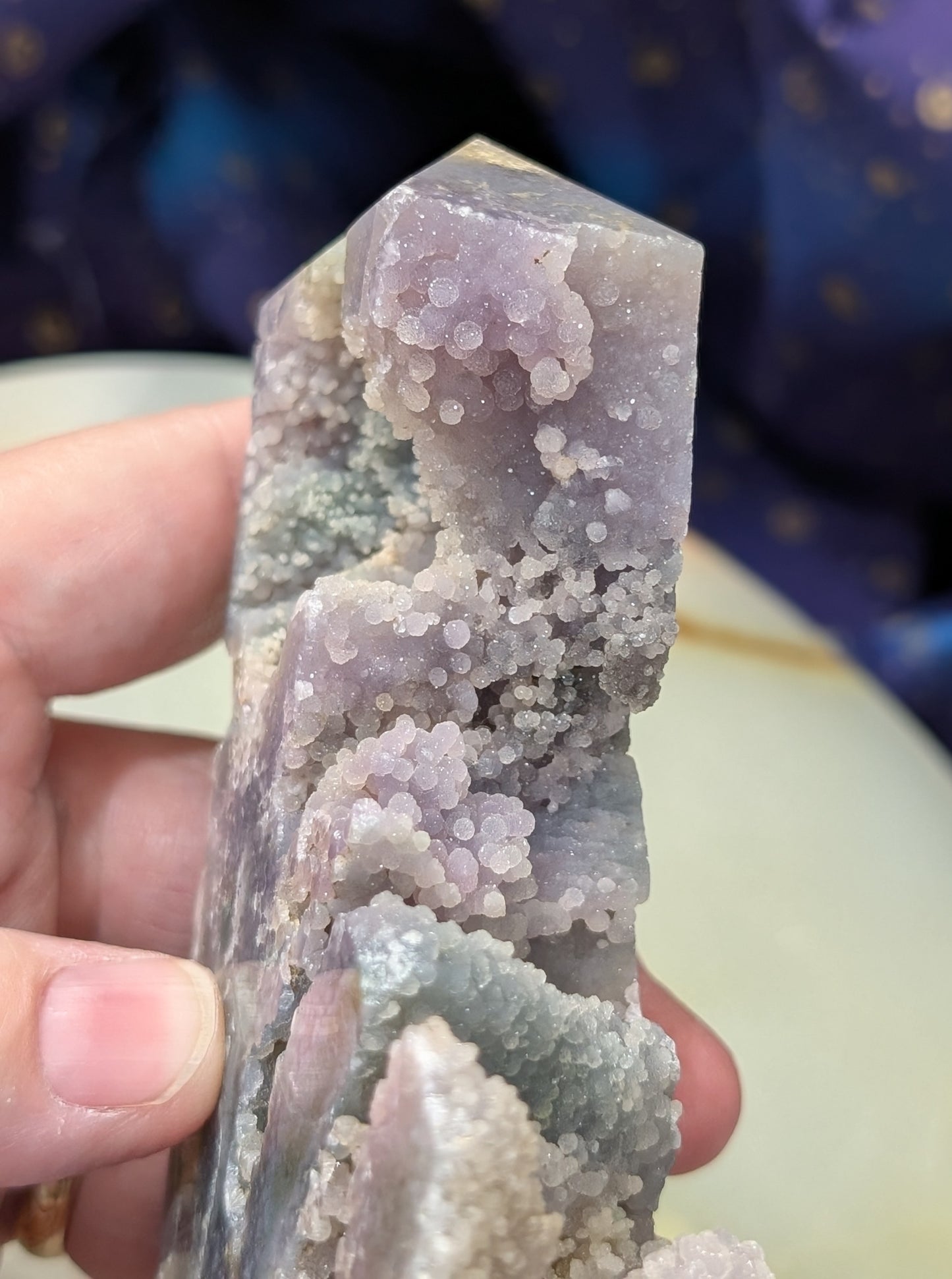 Sparkly Grape Agate Specimen Tower