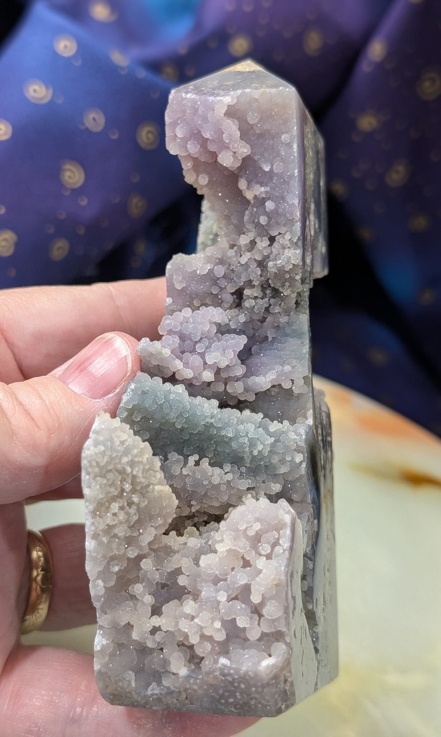 Sparkly Grape Agate Specimen Tower