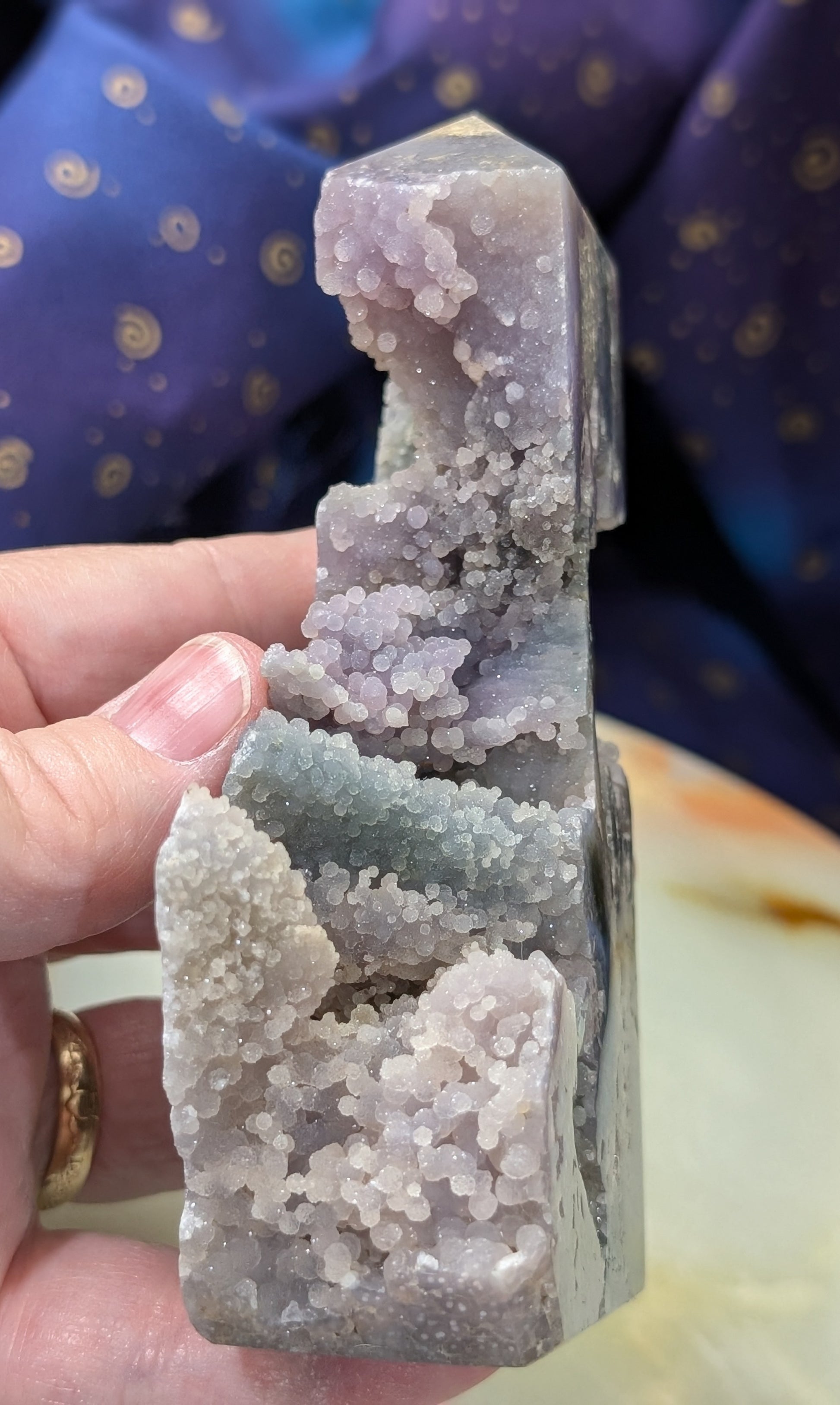 Sparkly Grape Agate Specimen Tower