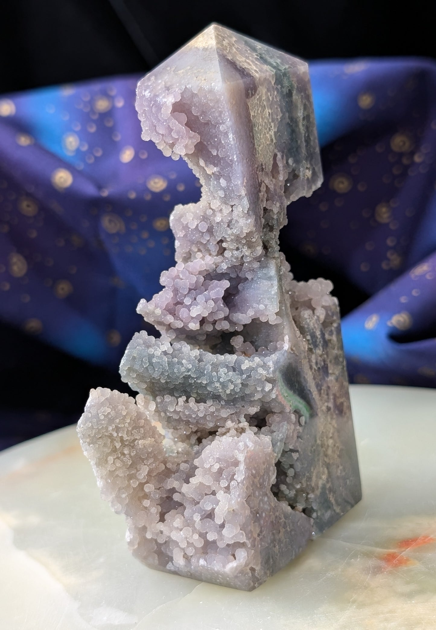 Sparkly Grape Agate Specimen Tower