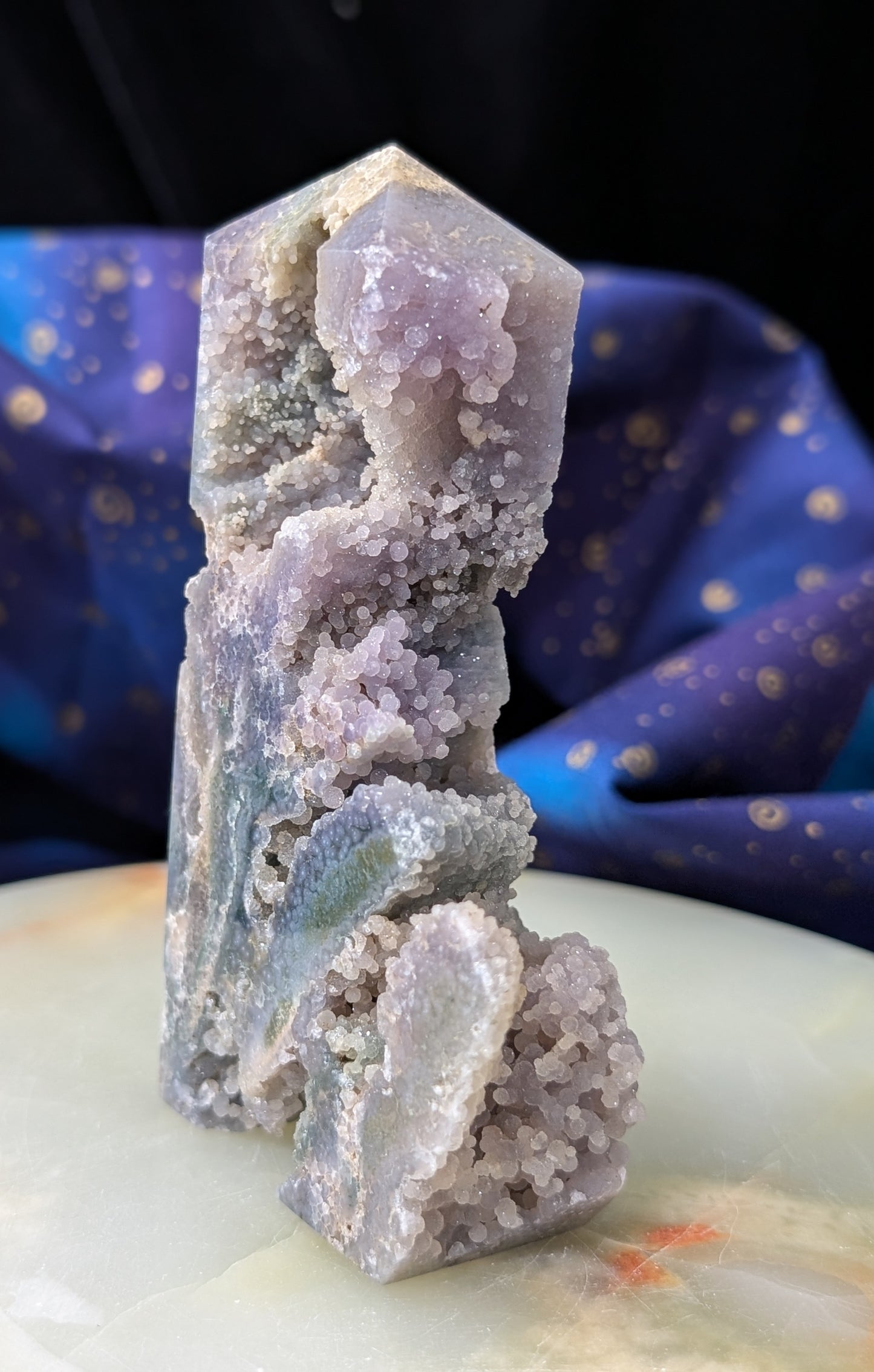 Sparkly Grape Agate Specimen Tower