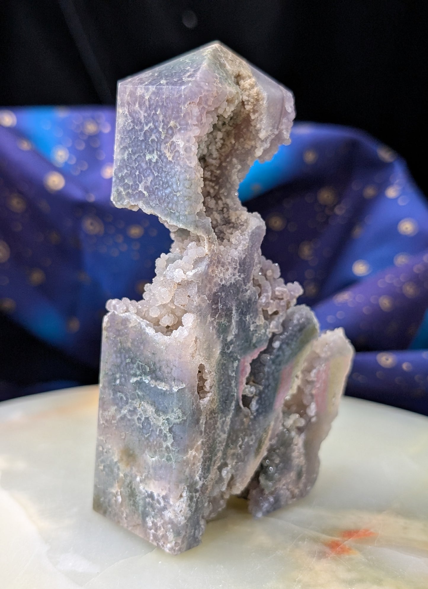 Sparkly Grape Agate Specimen Tower