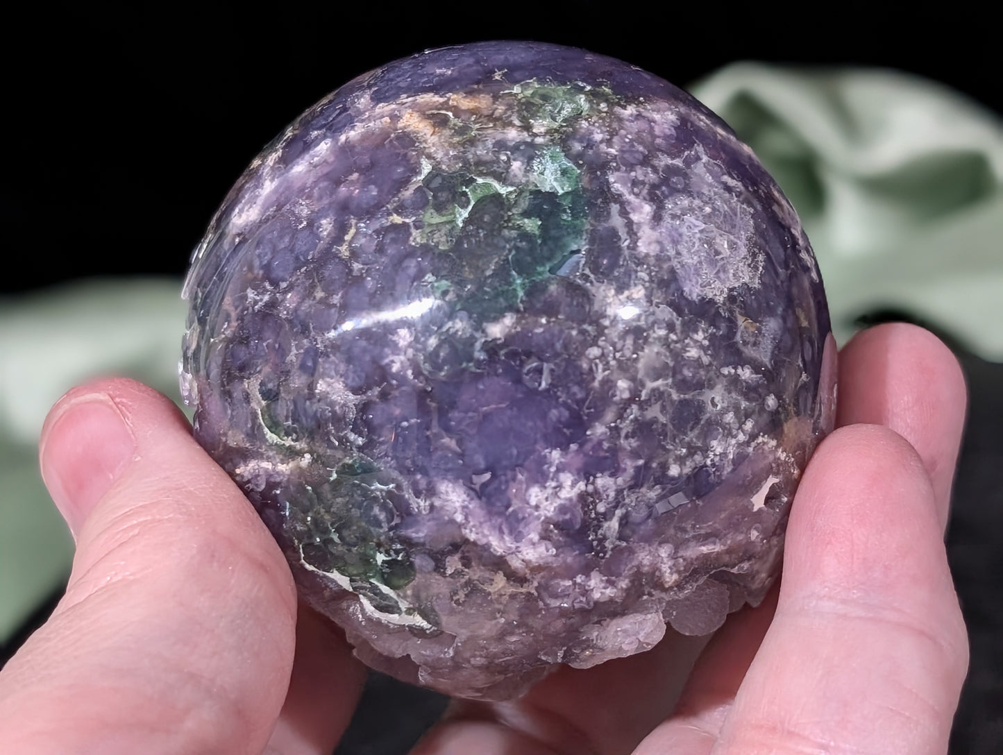 Sparkly Grape Agate Sphere