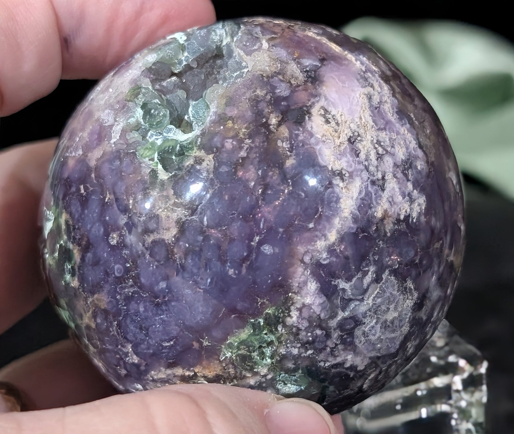Sparkly Grape Agate Sphere