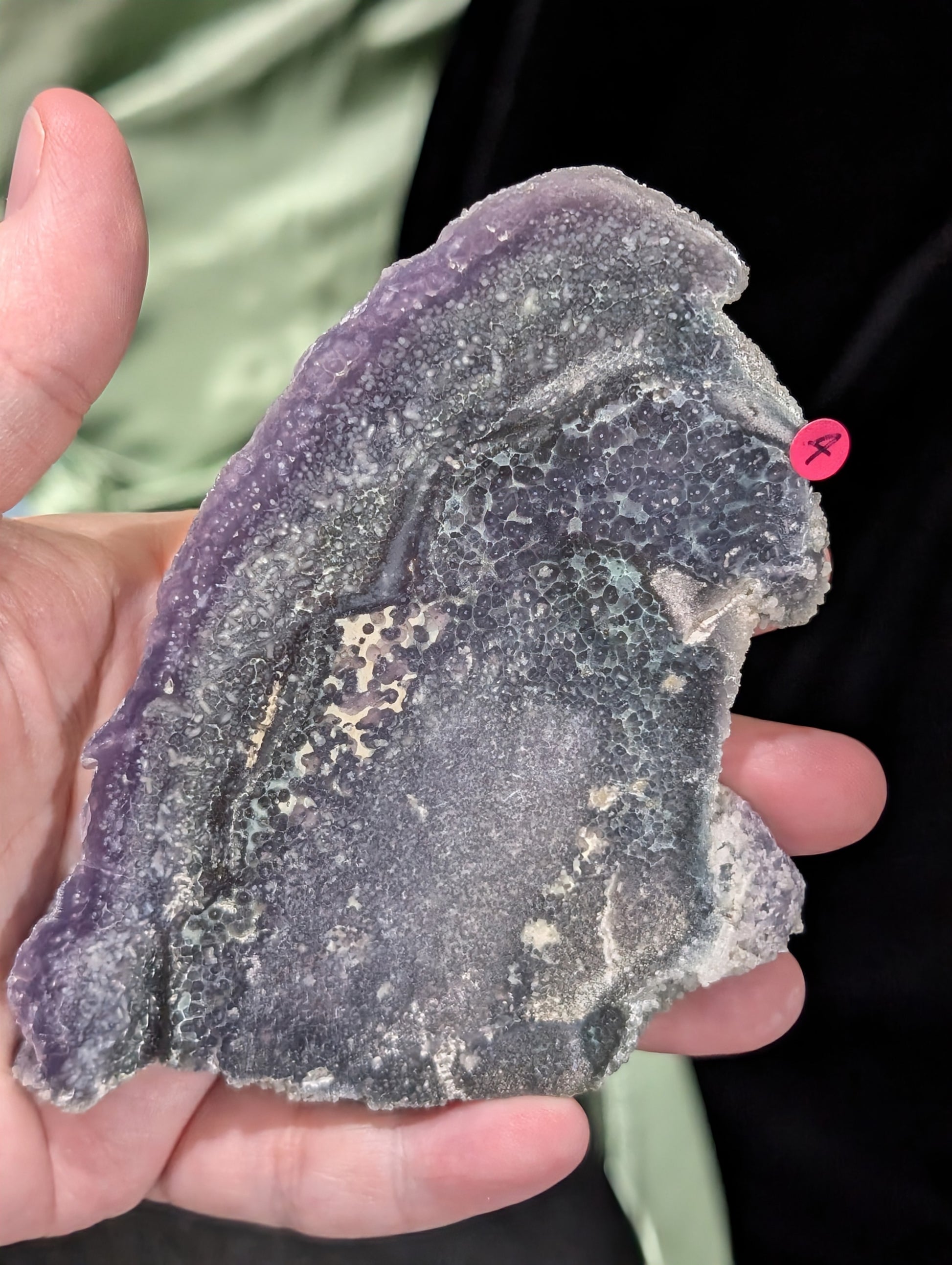 Sparkly Raw Edge Grape Agate Slab