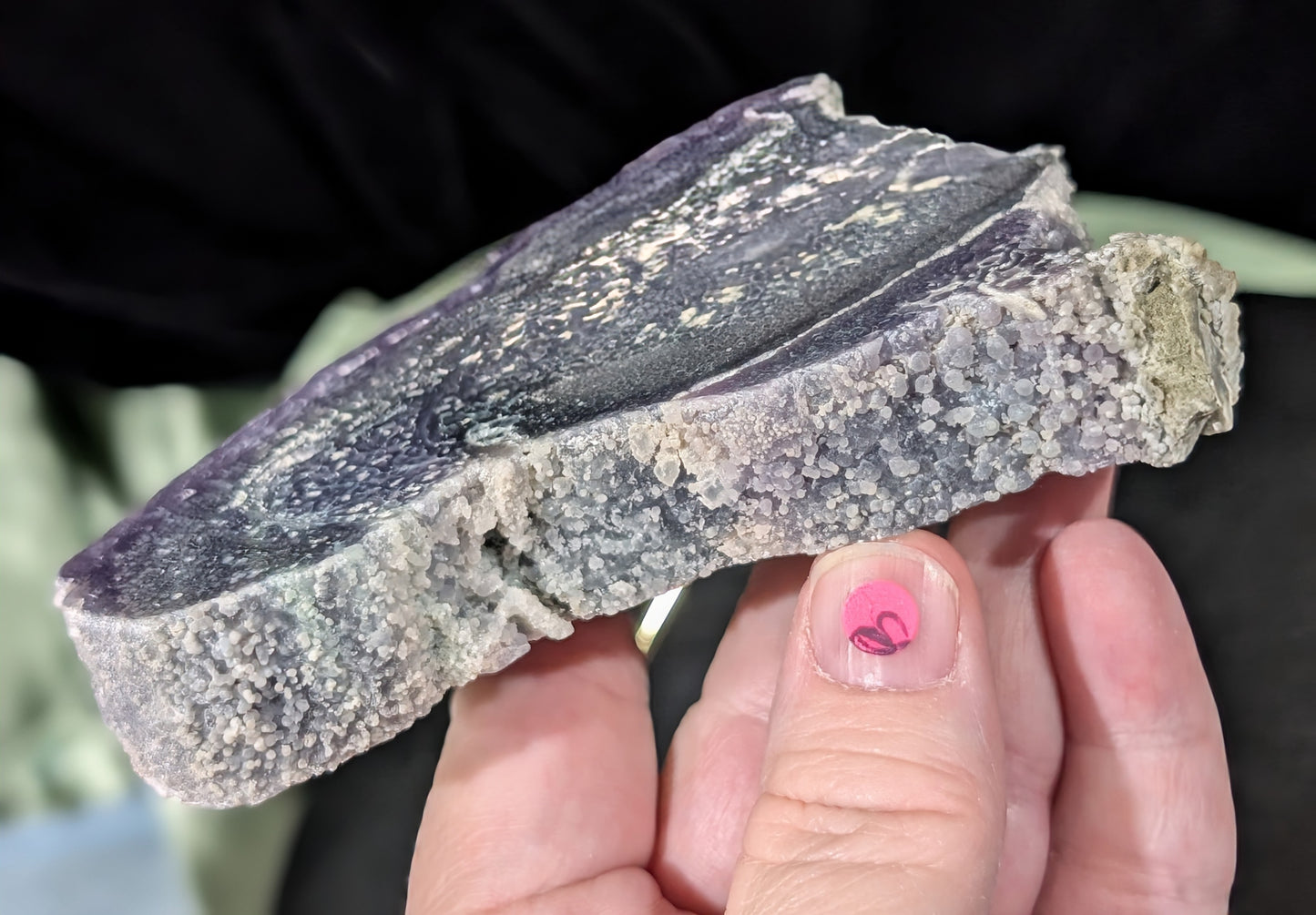 Sparkly Raw Edge Grape Agate Slab
