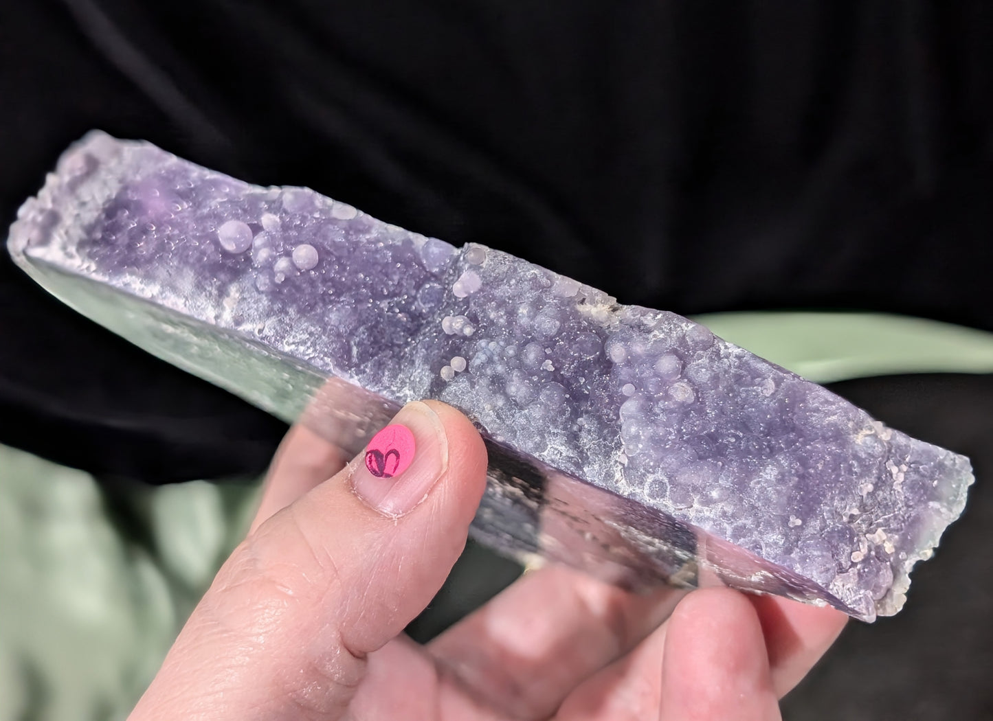 Sparkly Raw Edge Grape Agate Slab