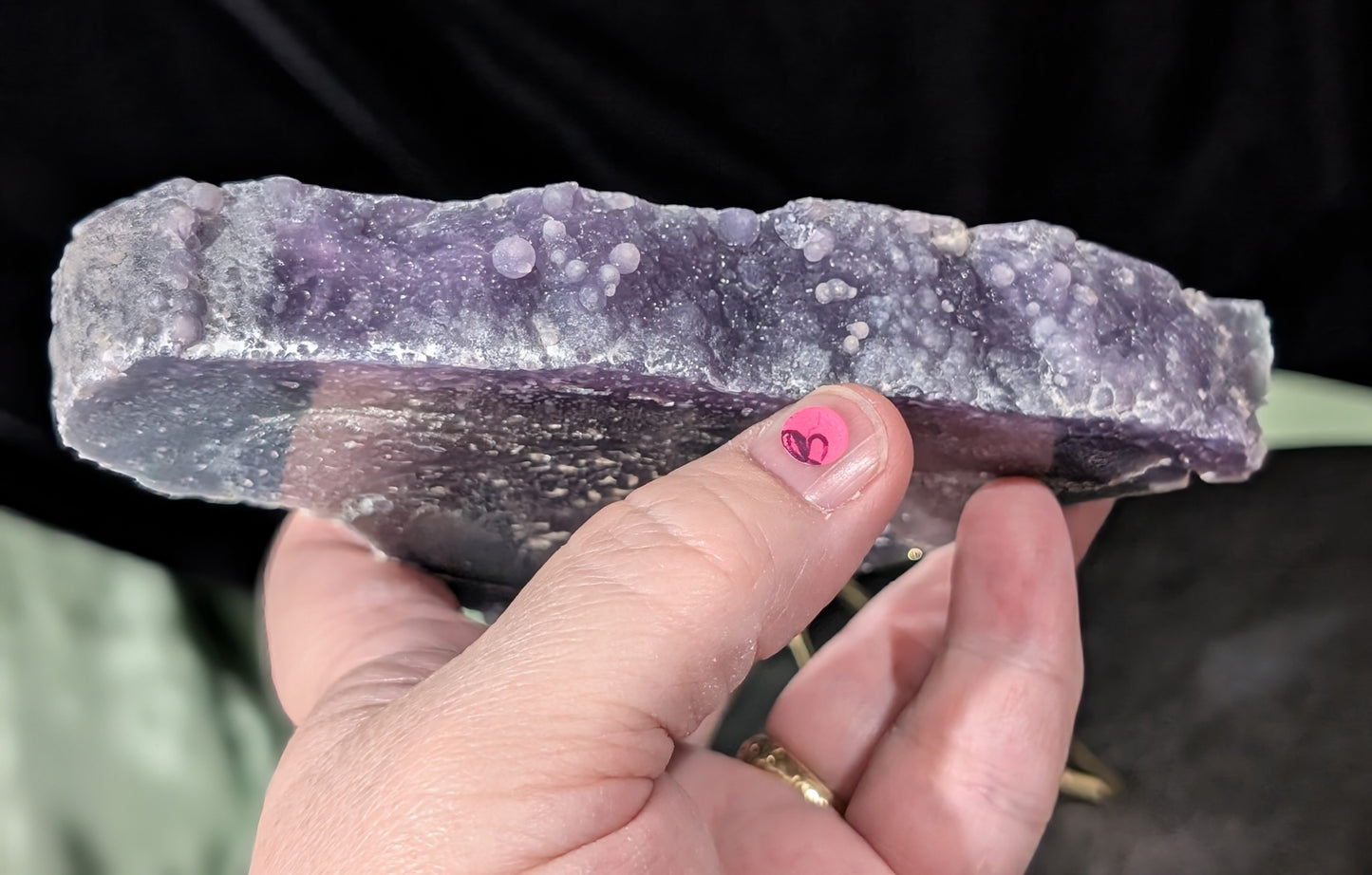 Sparkly Raw Edge Grape Agate Slab