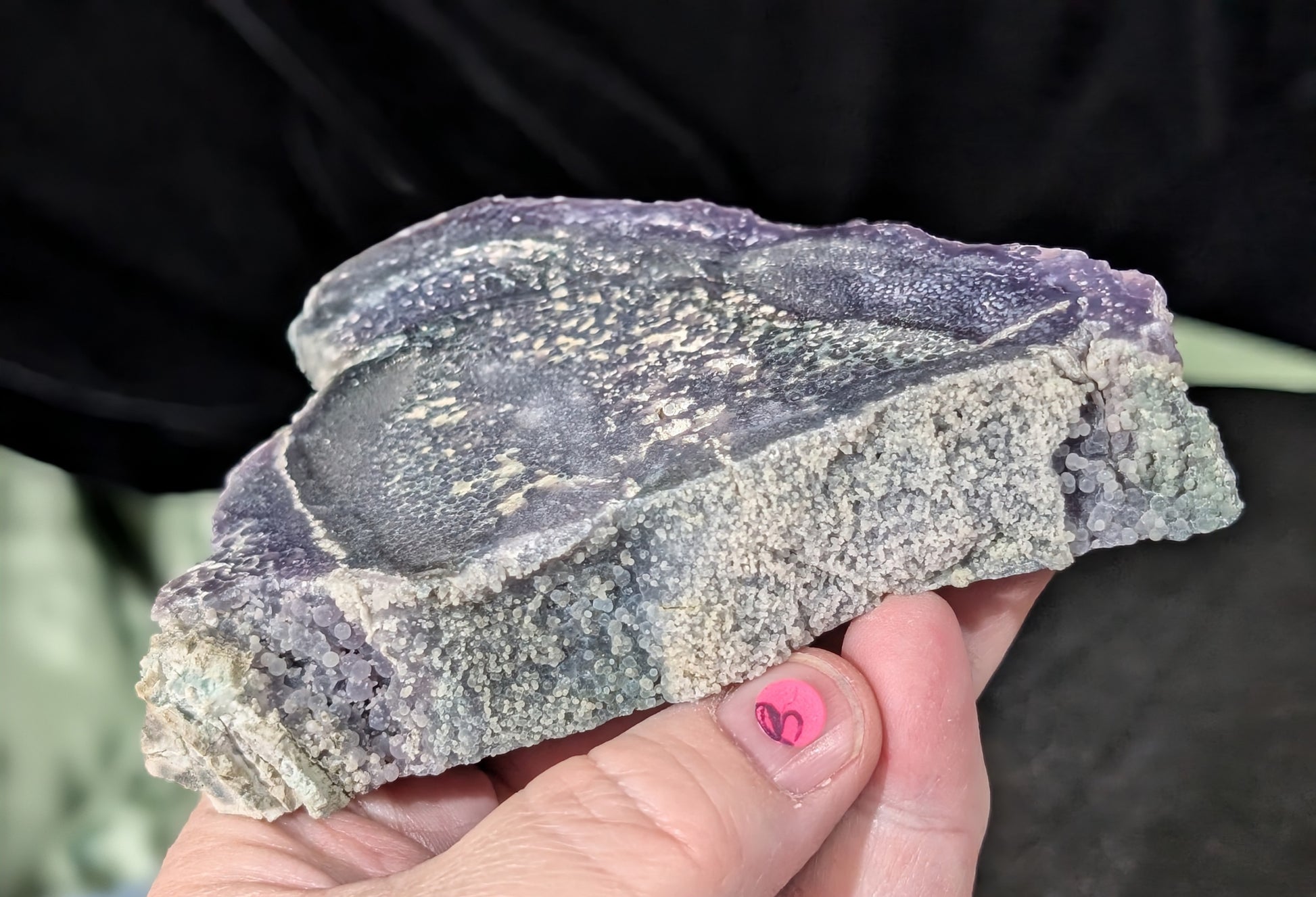 Sparkly Raw Edge Grape Agate Slab