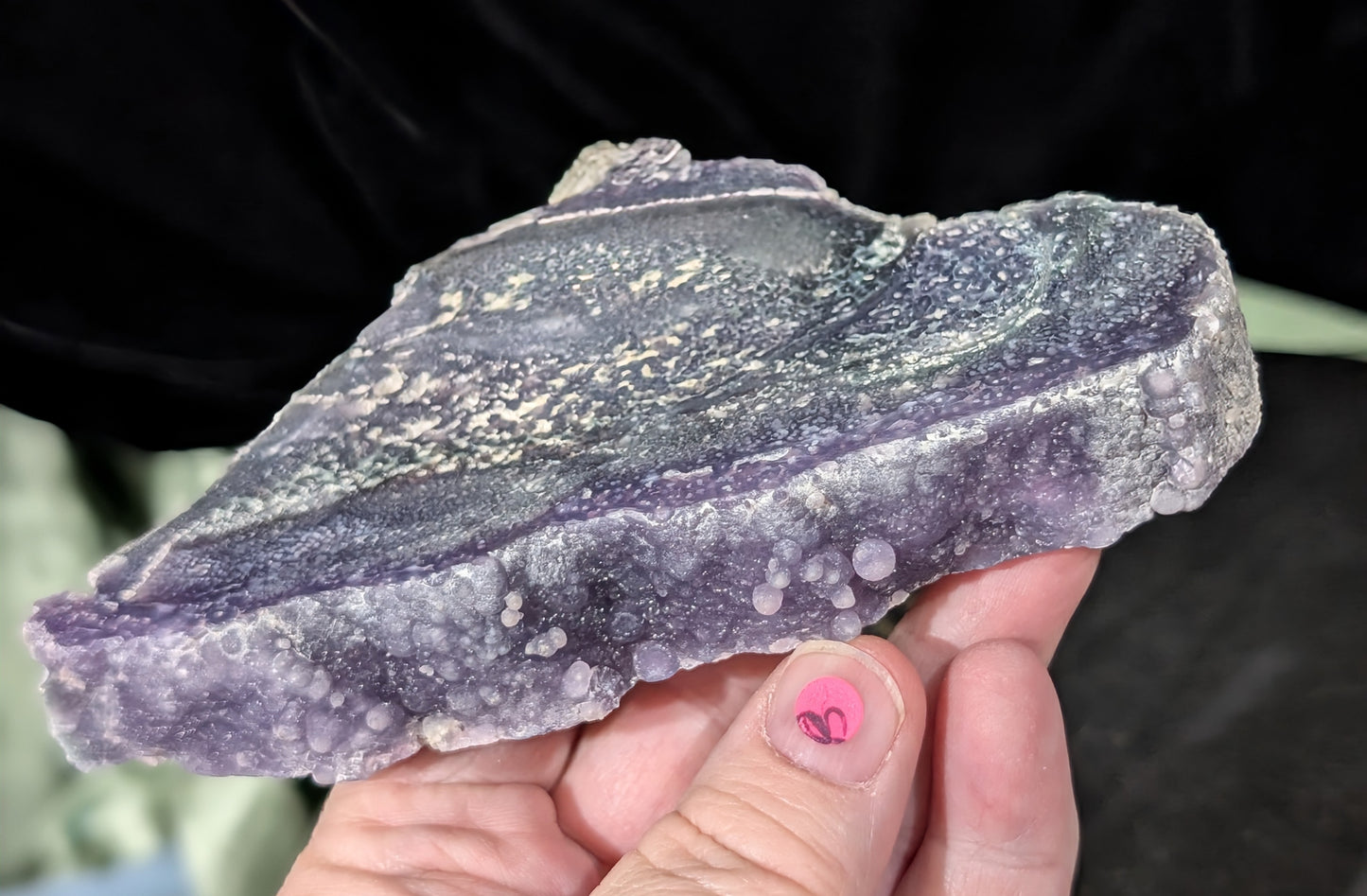 Sparkly Raw Edge Grape Agate Slab