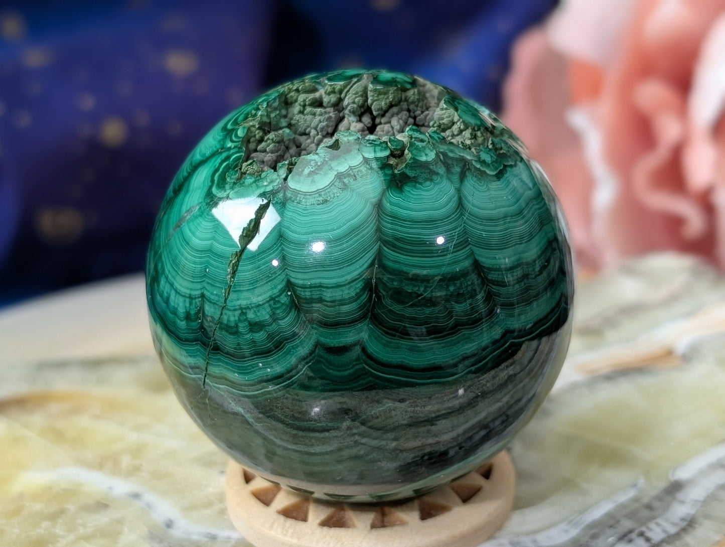 Spectacular Green Malachite Sphere