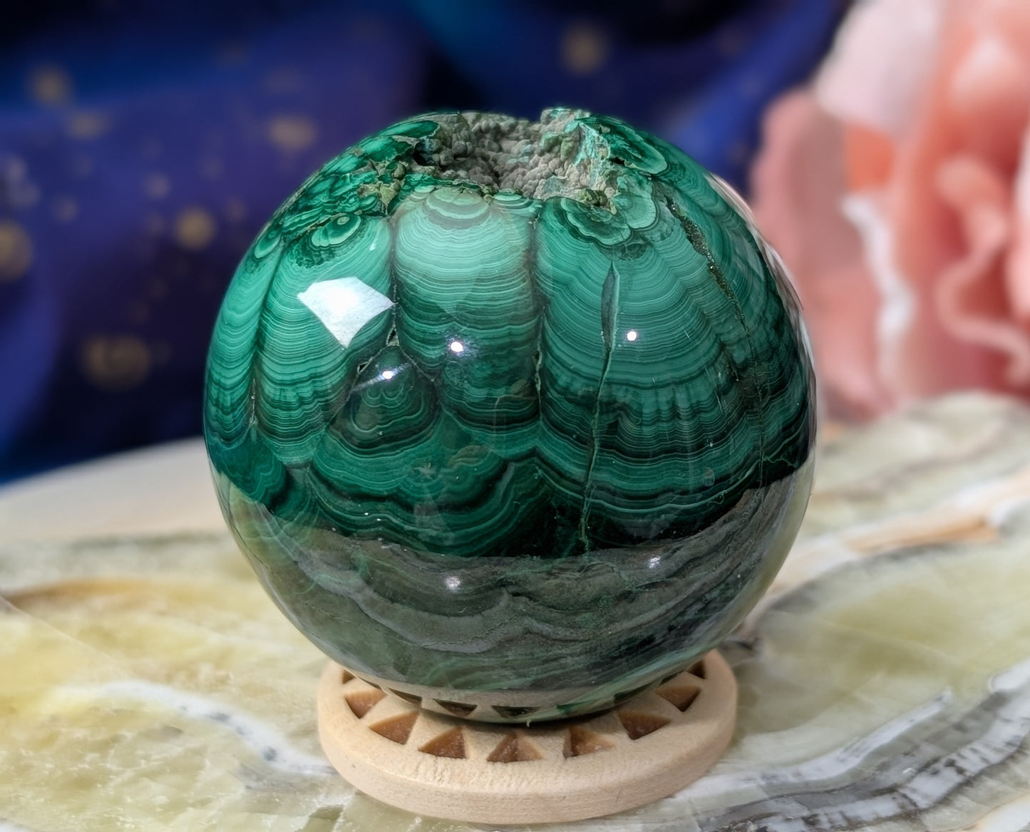 Spectacular Green Malachite Sphere
